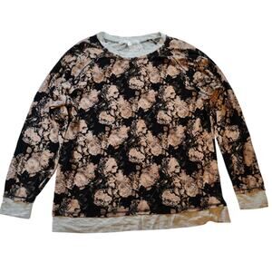 Taylor & Sage Womens Pullover Knit Top Size M Black Beige Raglan Sleeve